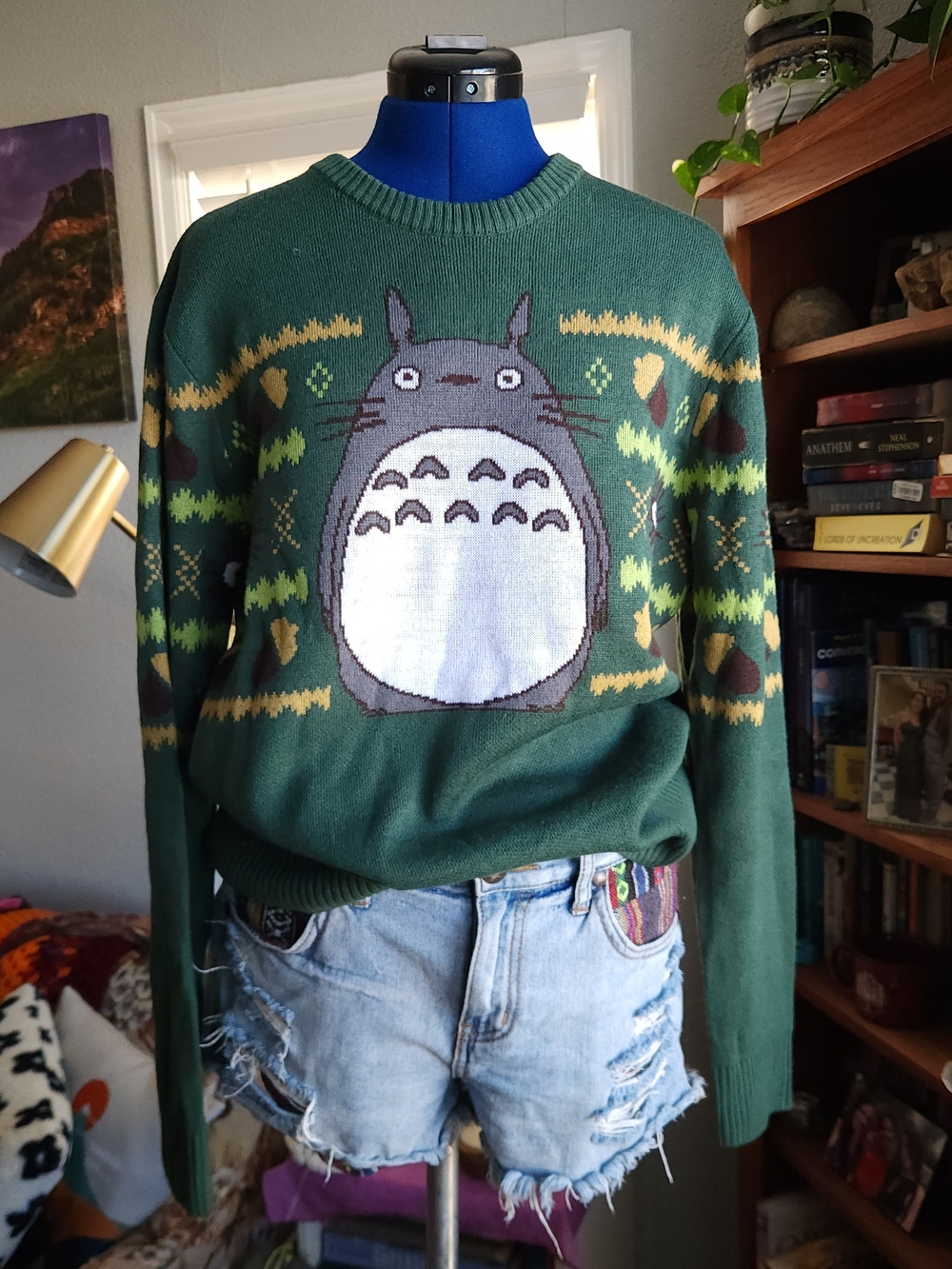 Green Totoro Knit Sweater for Men
